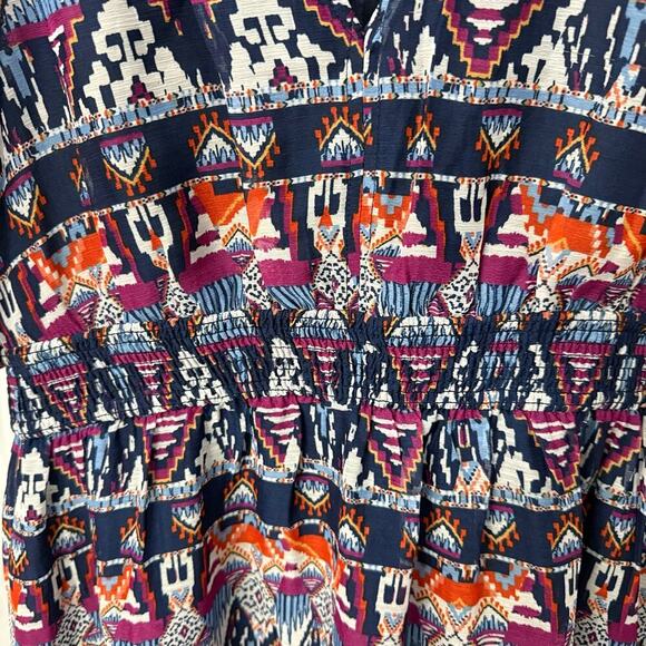 Old Navy Maxi Dress XL Aztec Southwestern Blue Boho - Picture 11 of 14